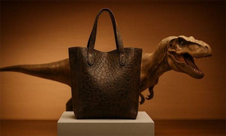 Thumbnail for Lab-Grown T-Rex Leather Handbag Created Using Fossil Protein Shocks Fashion World